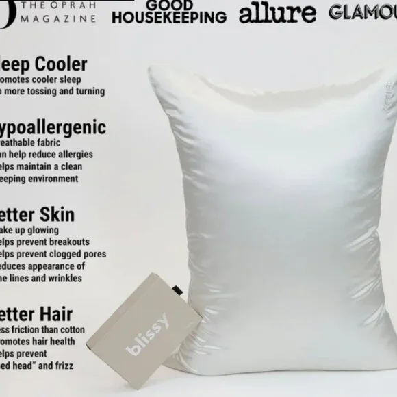 Blissy White Cream Pillowcase - 100% Pure Mulberry Silk